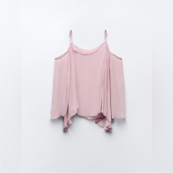 Zara Semi-Sheer Off the Shoulder Blouse - Picture 4 of 11